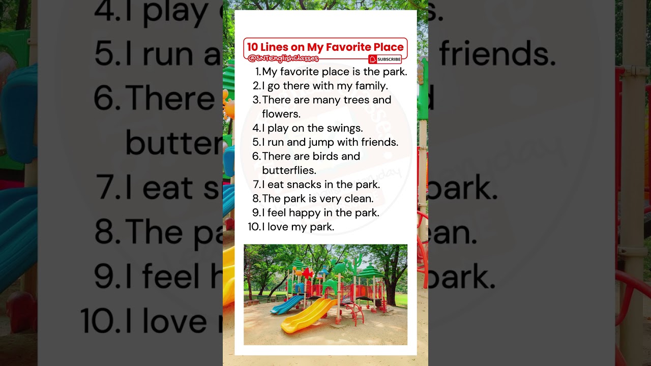 10 Lines on My Favourite Place Park | 10 Lines on My Favorite Place | Ten Lines on My Favorite Place