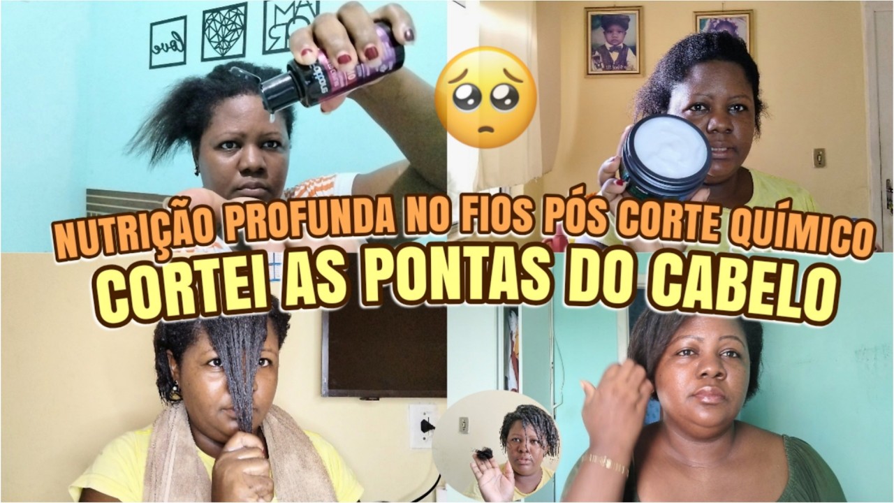NUTRIÇÃO PROFUNDA NO FIOS APÓS CORTE QUÍMICO//CORTEI AS PONTAS DO CABELO🥹//ROTINA CAPILAR🤍✨️