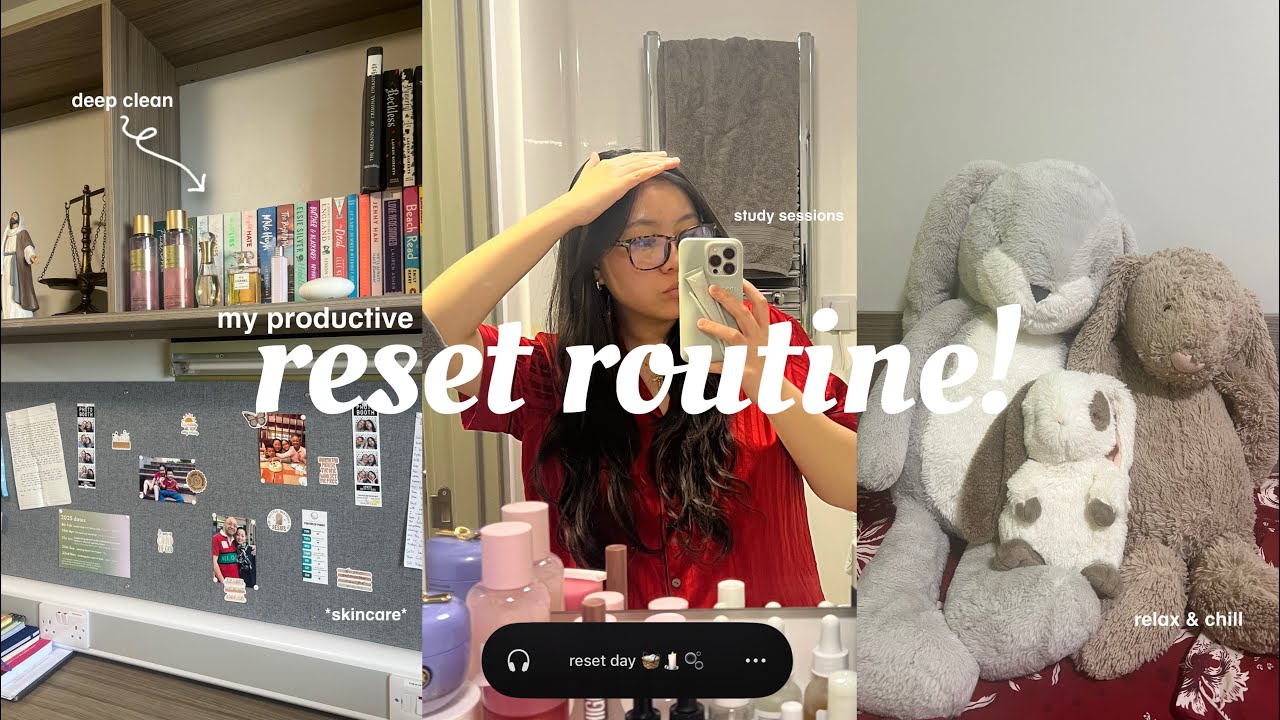 RESET ROUTINE! 🫧 my productive & relaxing day, study sessions, busy days, night routines!