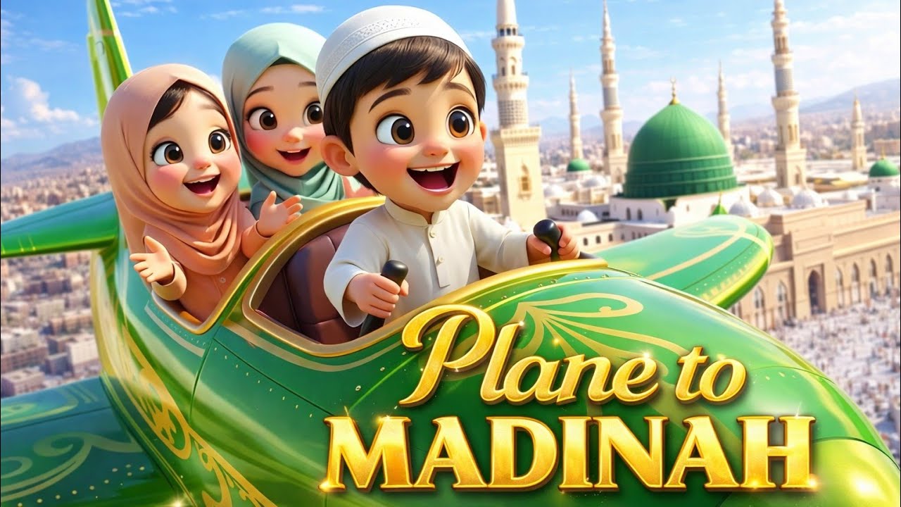 Plane to Madinah Zoom Zoom ✈️ | Heart Touching Islamic Poem for Kids | Kids Islamic Story