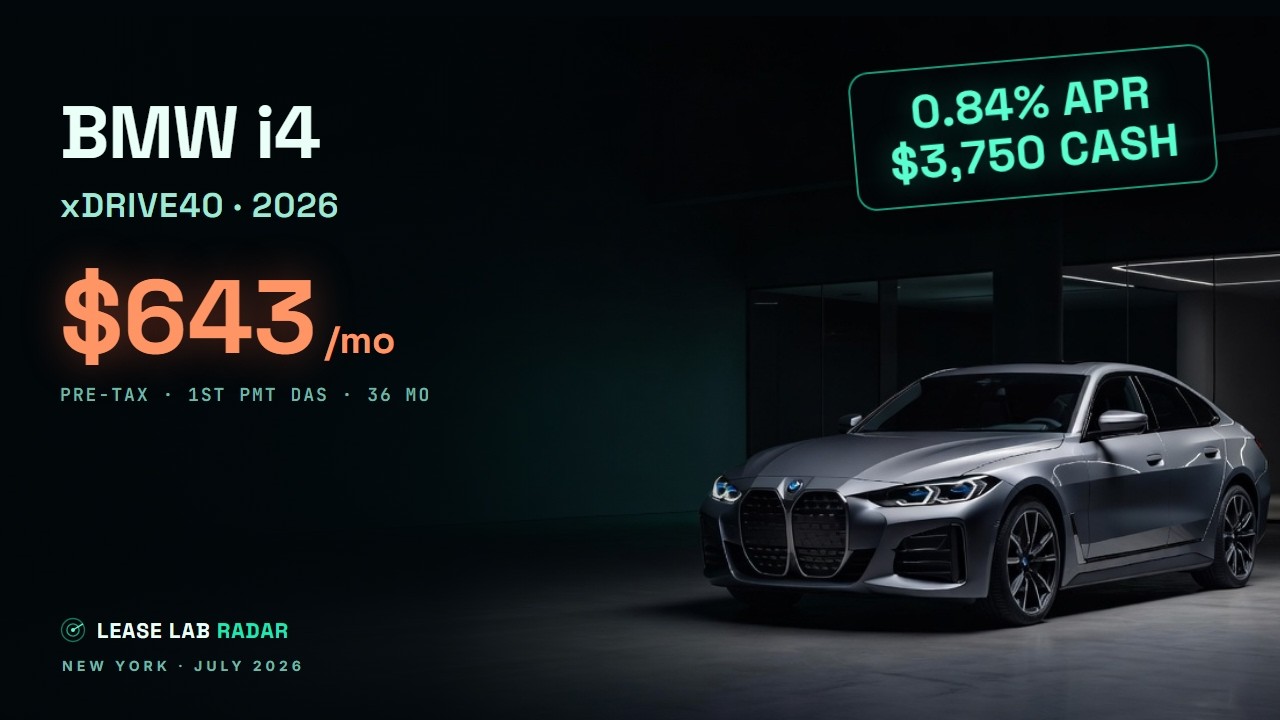 2026 BMW i4 xDrive40 Lease Deal &mdash; Northeast, July 2026