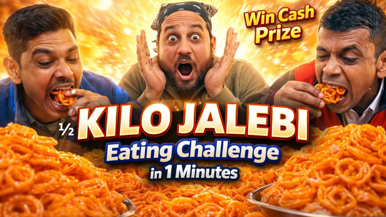 ½ KG Jalebi Eating Challenge in 1 Minute 😱 | Sweet Eating Challenge India