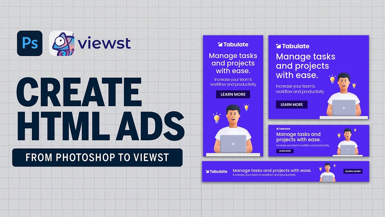 Преобразуйте дизайн Adobe Photoshop в потрясающую рекламу HTML5 с помощью Viewst
