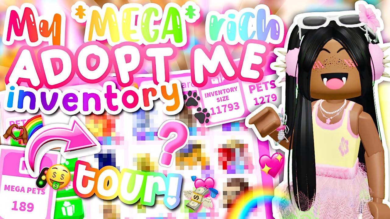МОЙ МЕГАБОГАТЫЙ ТУР ПО ИНВЕНТАРЮ ADOPTE ME! *188 МЕГА* 🌈🤑💖😱