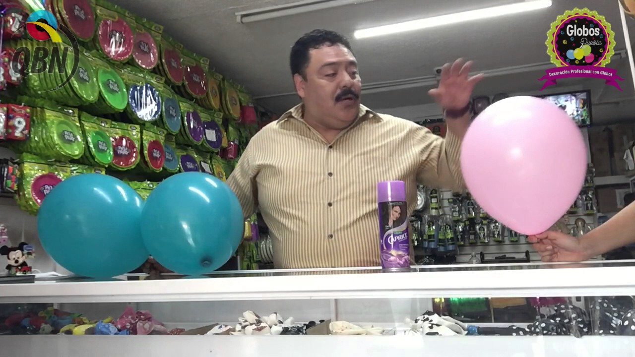 Globos con spray para el pelo