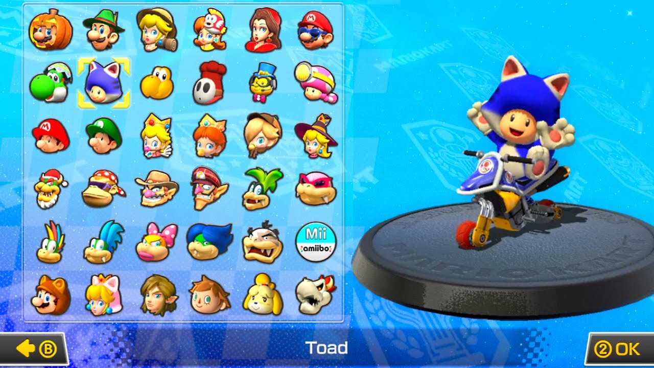 Playable Cat Toad in Mario Kart 8 - Mushroom Cup (150cc)