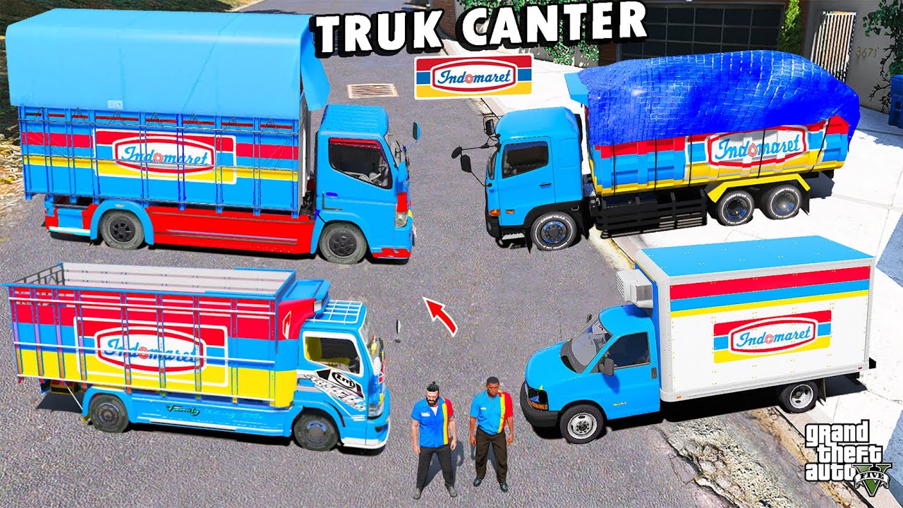 MANTAP !! Aku Berhasil Koleksi SEMUA TRUK CANTER INDOMARET TERKEREN di GTA 5 !!
