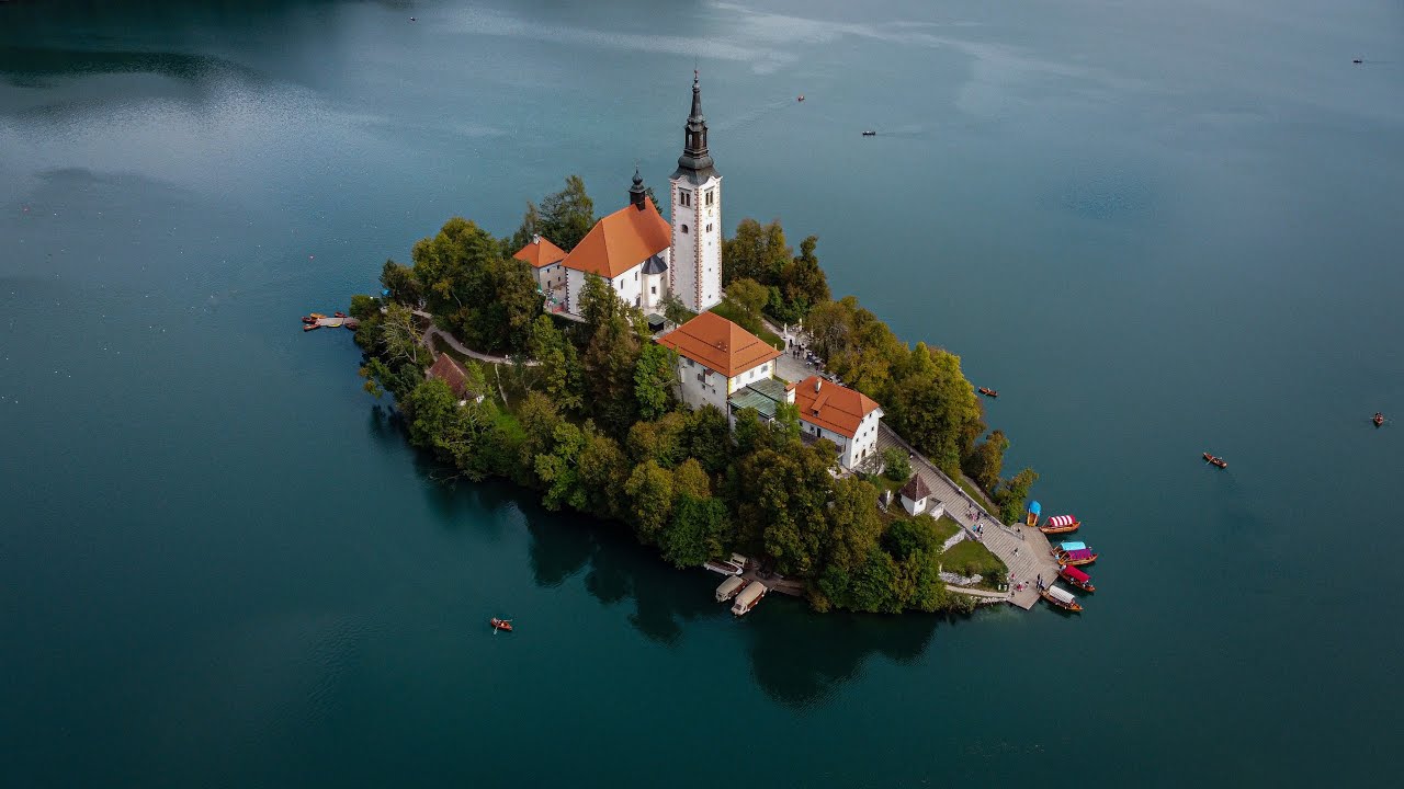 Lake Bled, Slovenia (4K Drone Video Bled Island)