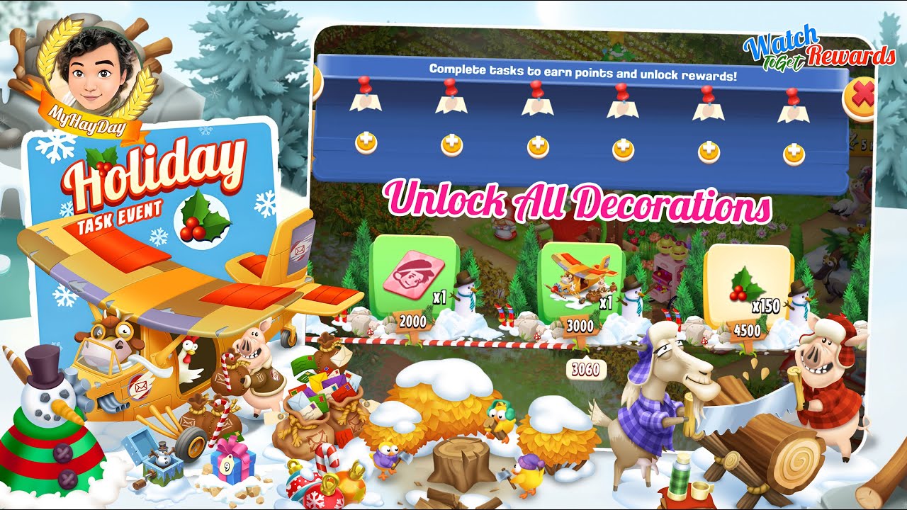 Unlock The Main Decoration in The First Day Of Holiday Task Event