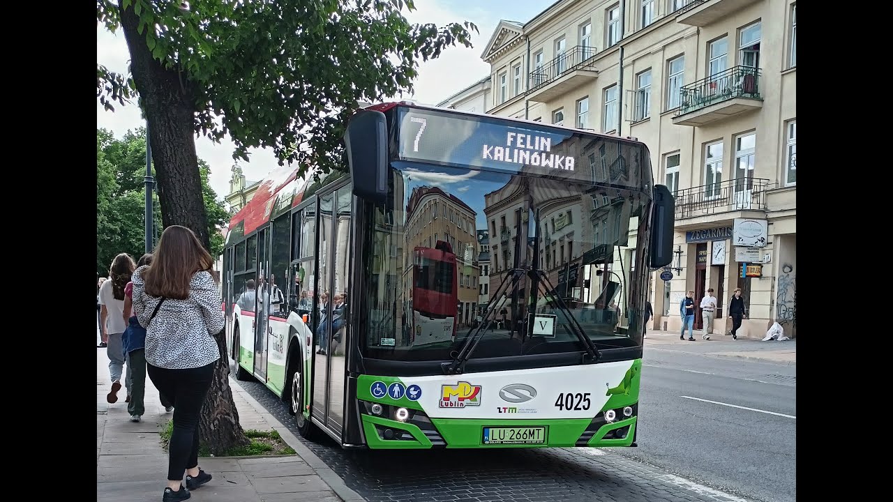Solaris Urbino 12 electric IV #4025 MPK Lublin linia 7 kierunek Felin Kalinówka