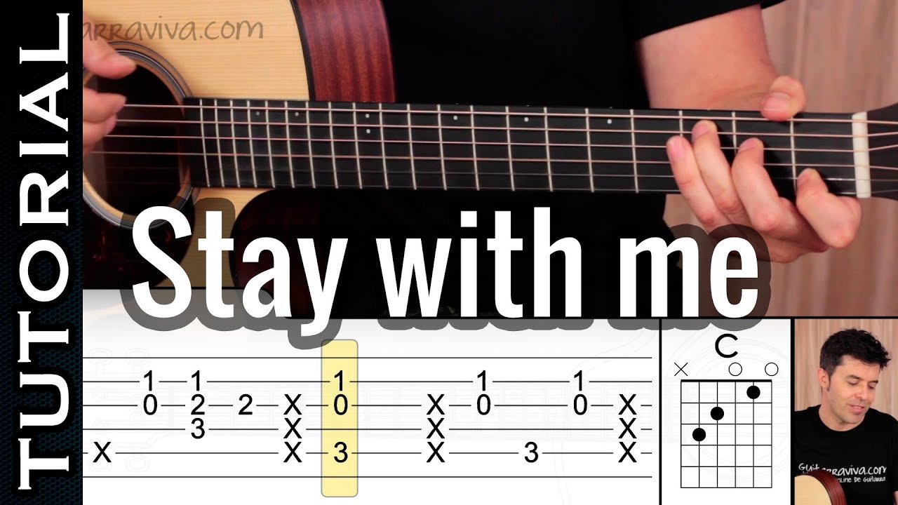 Cómo tocar Stay With Me  en guitarra acústica tutorial completo
