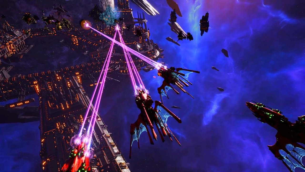 Eldar Corsairs destroy the Space Hulks! - Massive Battle, Skirmish Gameplay, BFGA 2