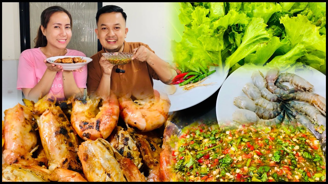 ဗိုက်ဆာဆာနဲ့ ဈေးကဝယ်လာတဲ့ ပုစွန် ၁၁၀၀၀ဖိုးကို လှော်စားလိုက်တယ်...🤭♥️