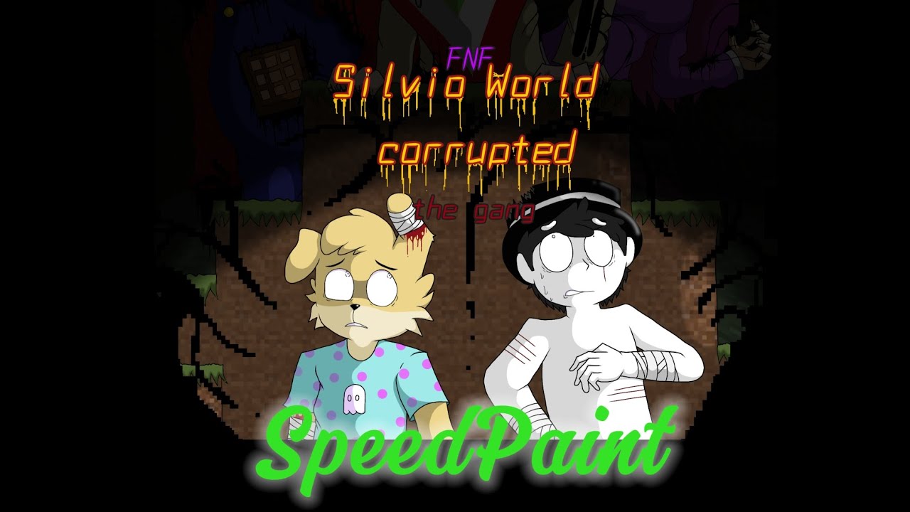 Dibujo Digital de Silvio World Corrupted, pibby glitch FNF #speedpaint #silviogamer