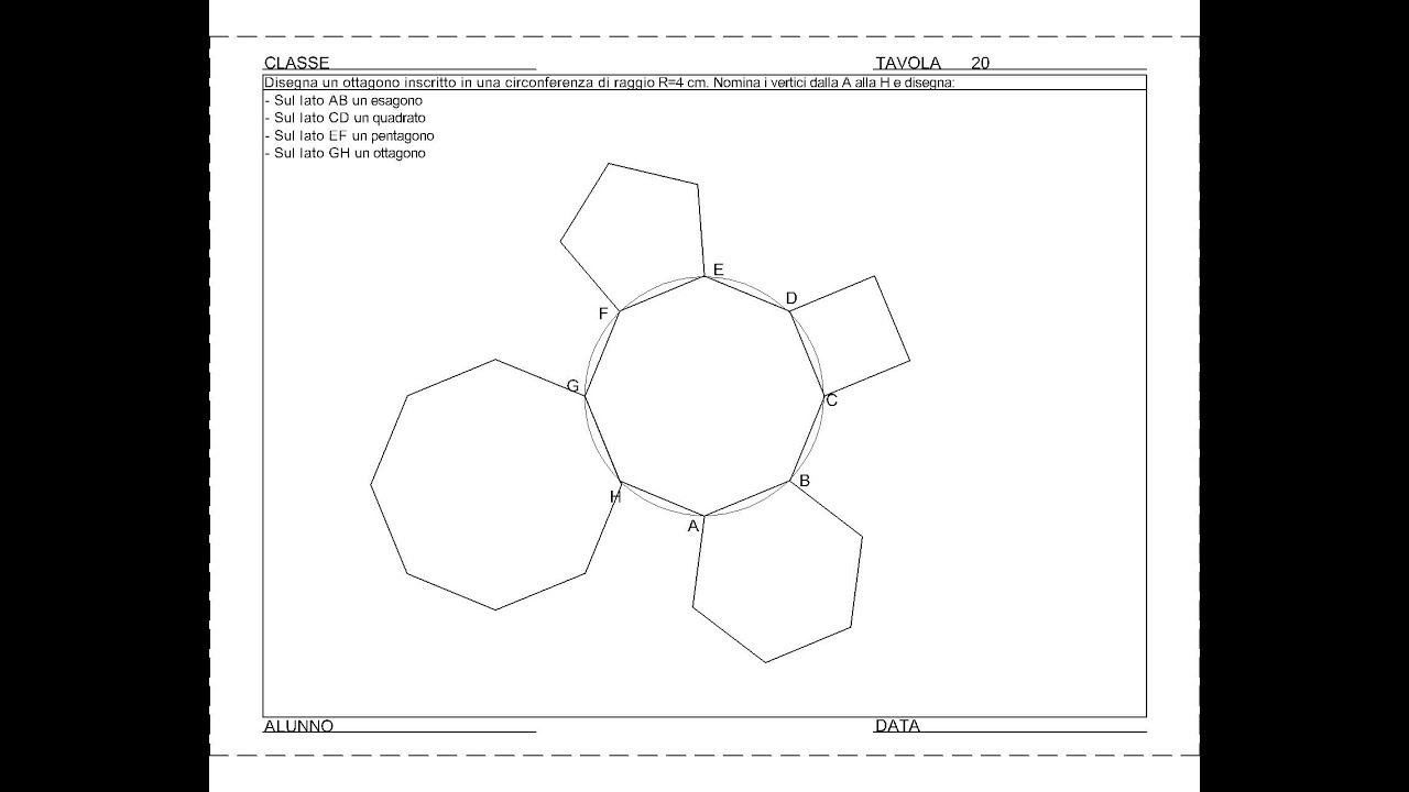 I - Tav 20 - Figure geometriche inscritte e dato il lato