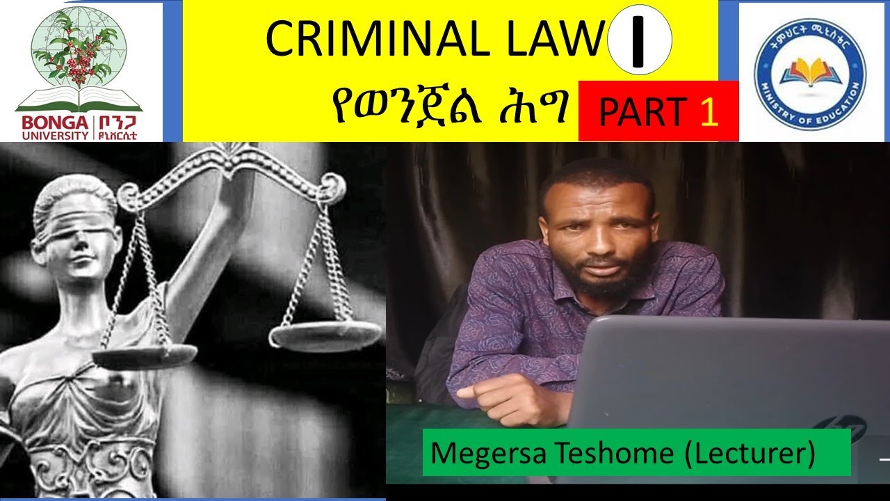 Criminal Law I የወንጀል ህግ  Chapter 2 ፡ Basic principles of Criminal Law