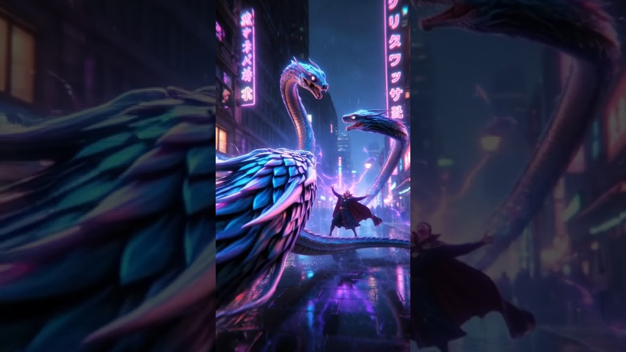Doctor Strange Trapped by the Neon Snake Monster