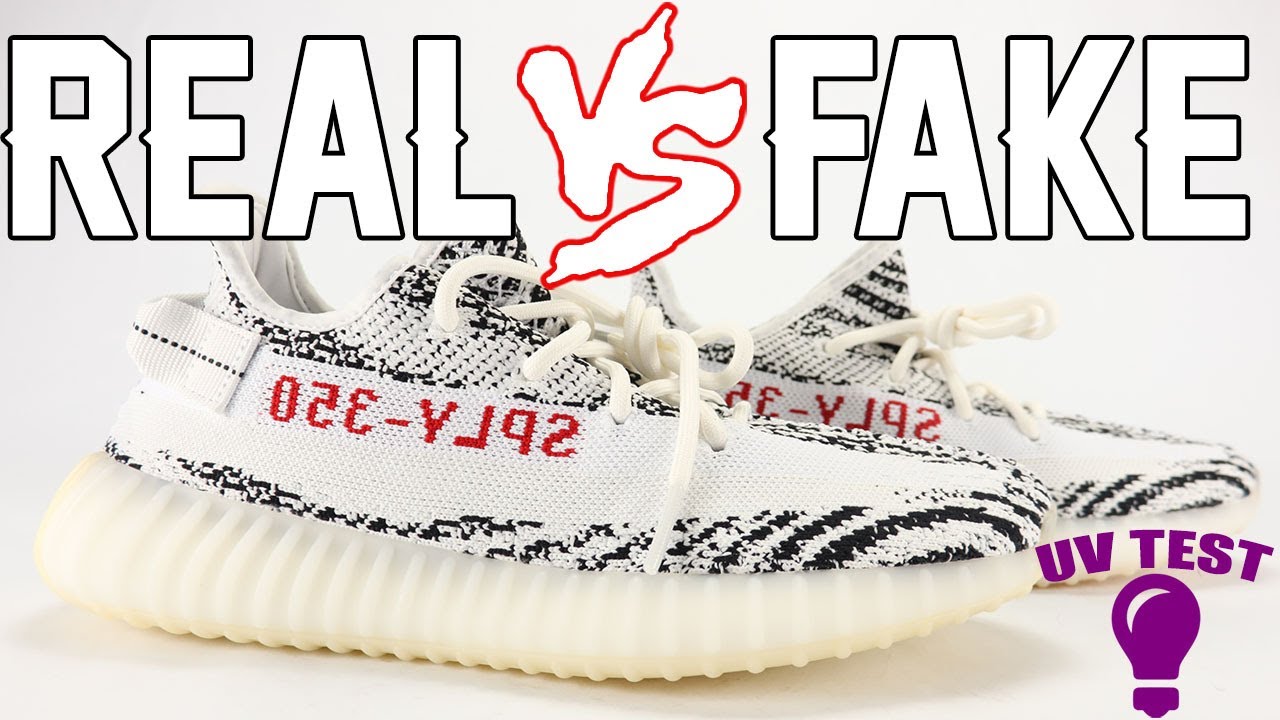 Real vs Fake adidas YEEZY Boost 350 V2 ZEBRA Legit Check UV Light