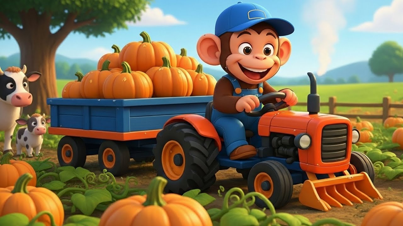 Funny Monkey & His Dad Harvest Giant Pumpkins 🎃
