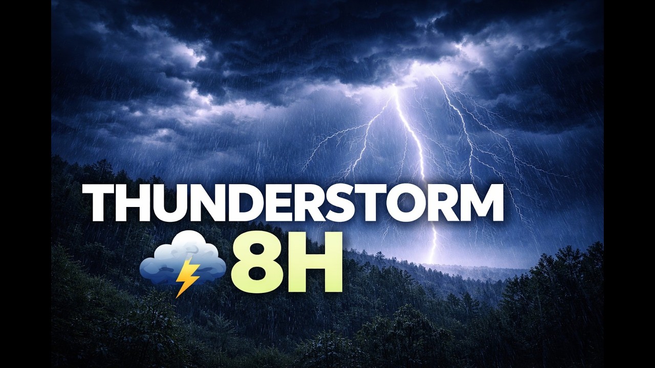 Thunderstorm Sounds for Deep Sleep ⛈ Heavy Rain & Powerful Thunder (8 Hours)