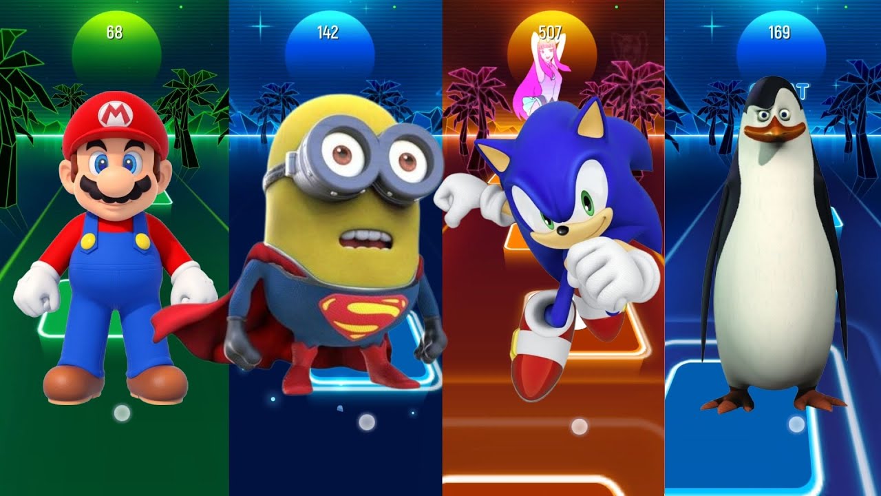 Super Mario-Minions-Sonic the Hedgehog-Penguins of Madagascar coffin dance