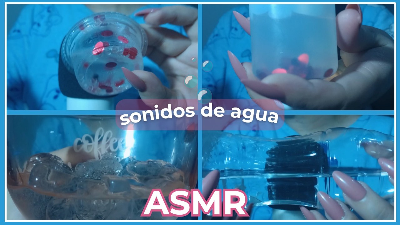 ASMR | Sonidos de agua, hielos y cristales 🧊 ( Pocos susurros)