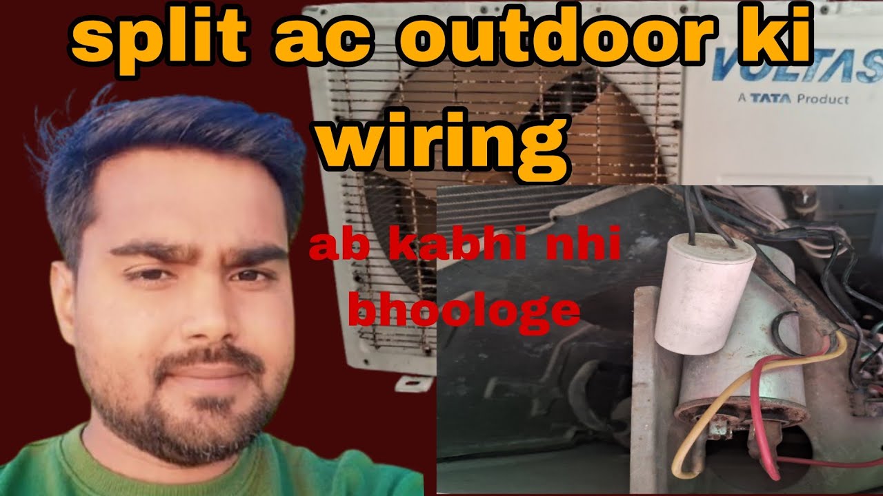 Split ac outdoor ki wiring kaise karen/how to do Split ac outdoor wiring #viral video 
