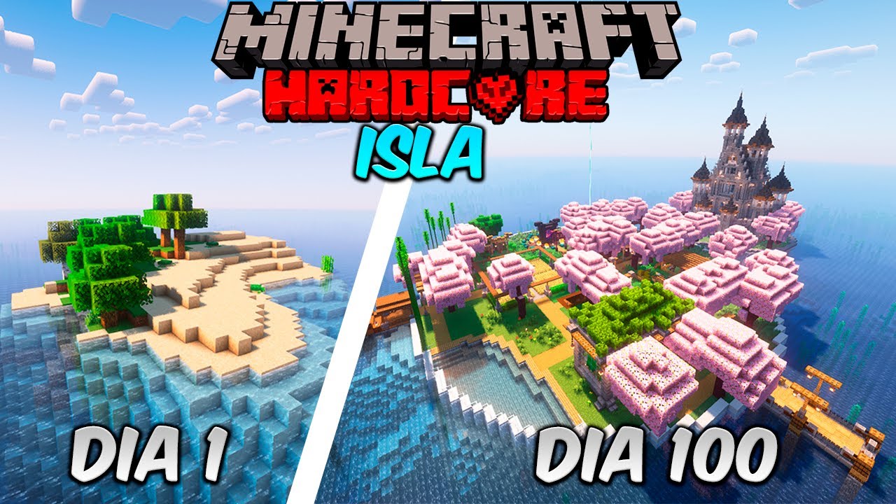 SOBREVIVÍ 100 Días en un ISLA DESIERTA en Minecraft HARDCORE...