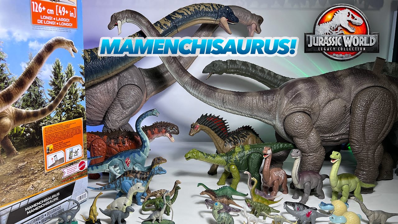 NEW MAMENCHISAURUS! Jurassic World Legacy Toys Collection, Brachiosaurus, Apatosaurus, Dreadnoughtus