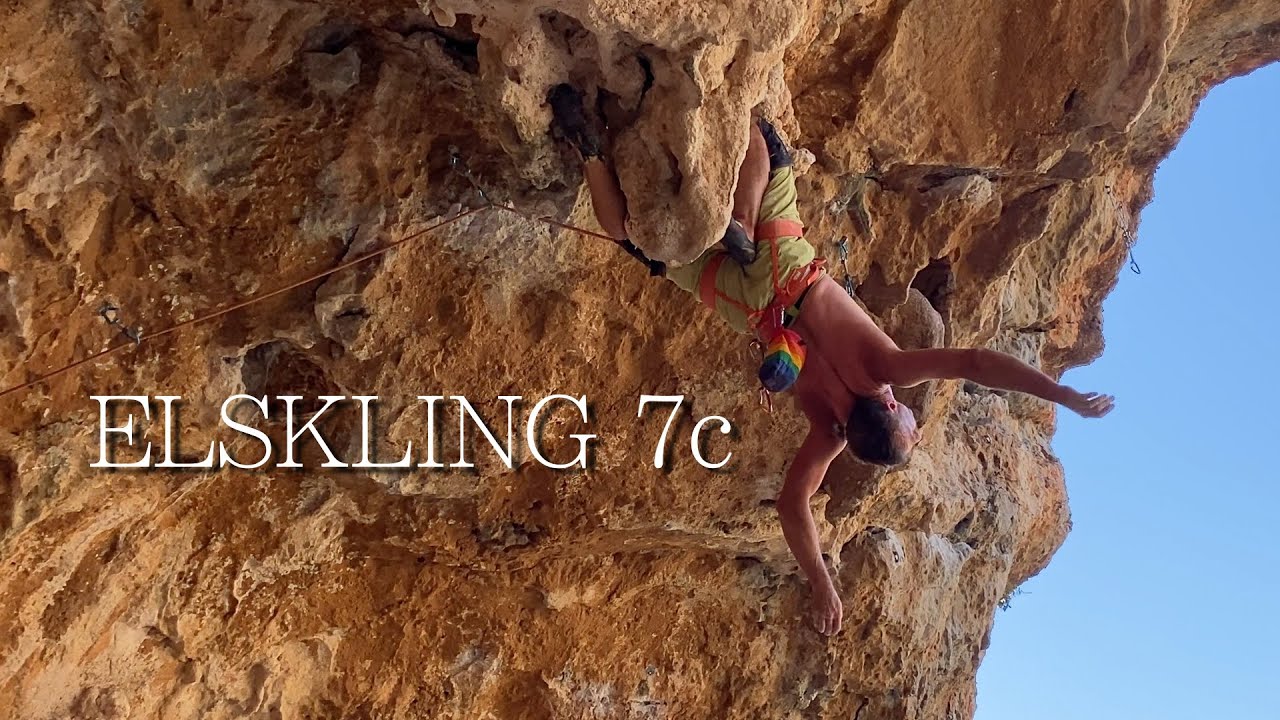 Elskling 7c, Arginonta Valley, Kalymnos, Greece. Marcin Jamkowski climbing