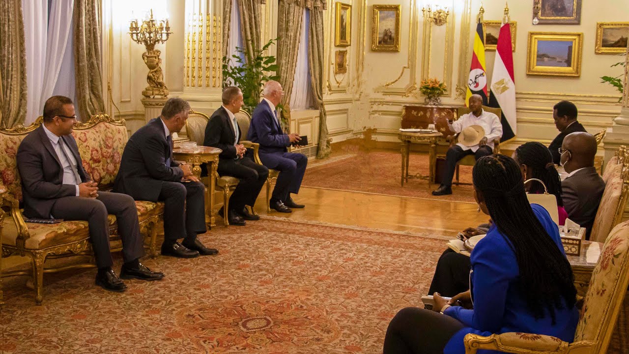 Museveni in Egypt, meets investors at Al-Qubbah Palace, led by H.E. Ambassador Mohamed El-Hamzawi