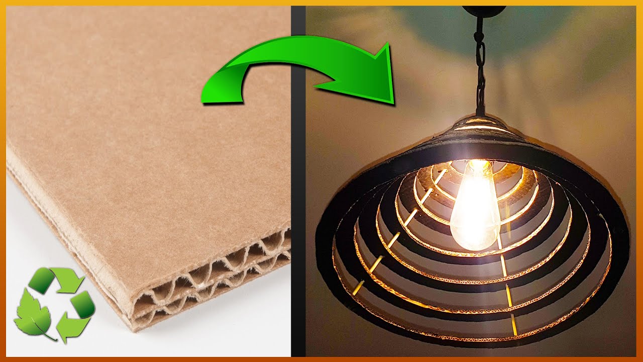 Kartondan Abajur Yapımı – Lamba Yapımı - Avize Yapımı – #DIY