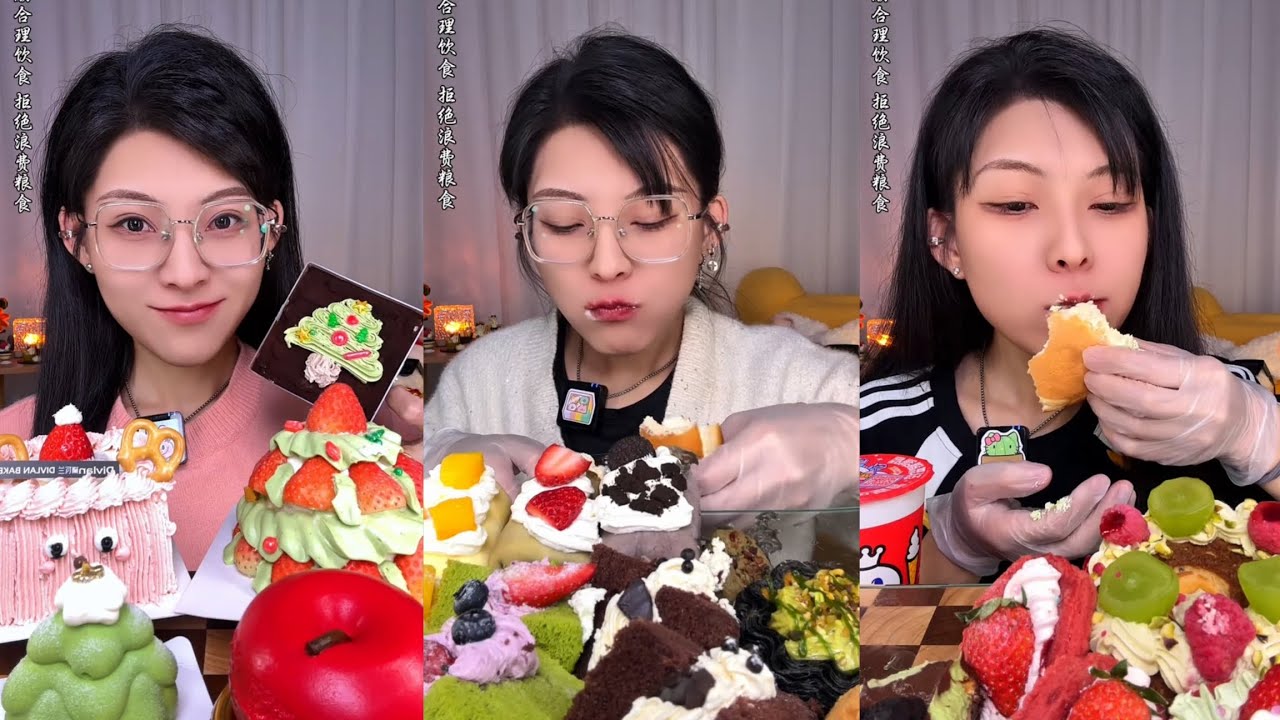 ASMR Mukbang Mini Cakes & Cute Desserts – Chocolate, Cream & Sweet Treats Eating Sounds