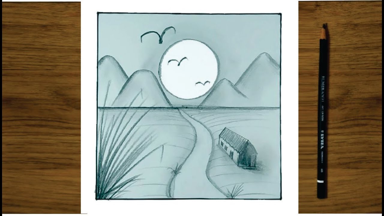 ⭐️COMO DIBUJAR UN PAISAJE FACIL Y BIBITO PASO A PASO