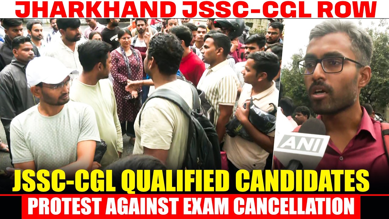 LIVE RANCHI: JSSC-CGL qualified candidates protest against Govt decision to cancel the examination