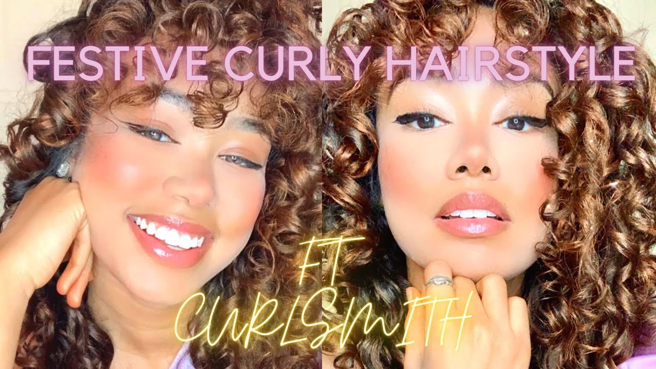 FAUX BANGS and TEMP HAIR COLOR on 3A HAIR | CURLSMITH COPPER HAIRMAKEUP