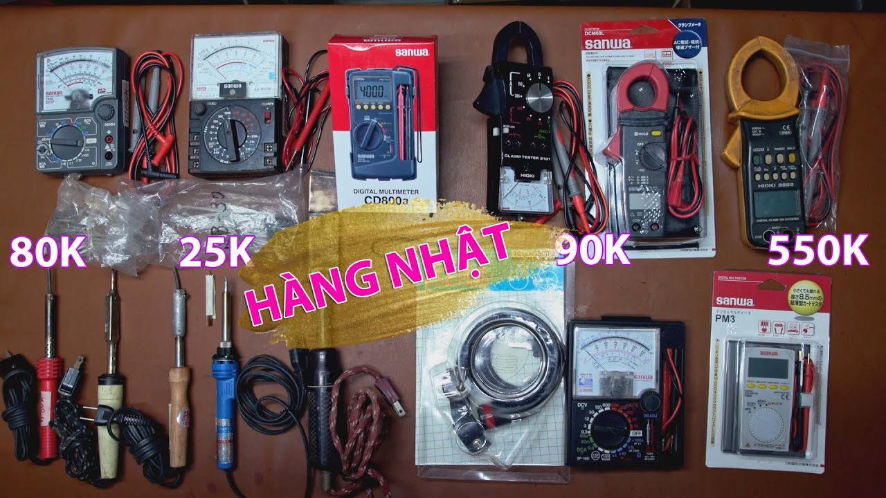 Đồng hồ vạn năng Nhật, mũi, ruột, mỏ hàn Nhật bãi, ampe kìm nội địa Nhật giá từ 25k