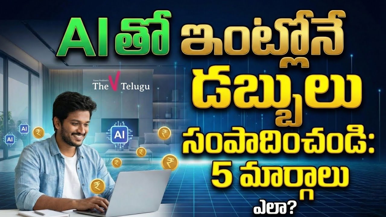 5 Ways to Make Money Online with AI Tools! 🚀 | Passive Income Ideas Telugu | The V Telugu