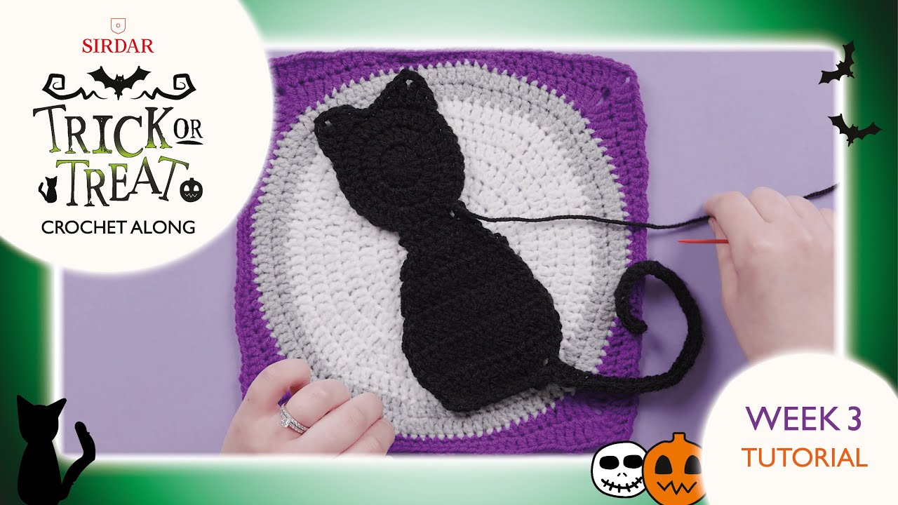 Sirdar Trick Or Treat Halloween Blanket Crochet Along: Week 3 - Warty Witches & Magic Cats