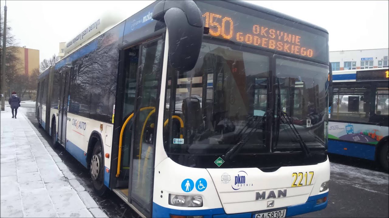 Autobusem CNG po Gdyni. Linia 150 #2217 Kier. Oksywie Godebskiego