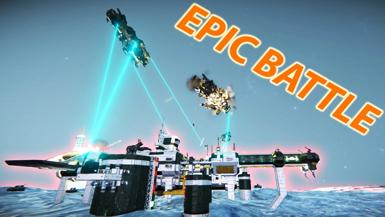 Military Base Under Attack By Unknown Ships( Space Engineers Epic Battle EP20 )