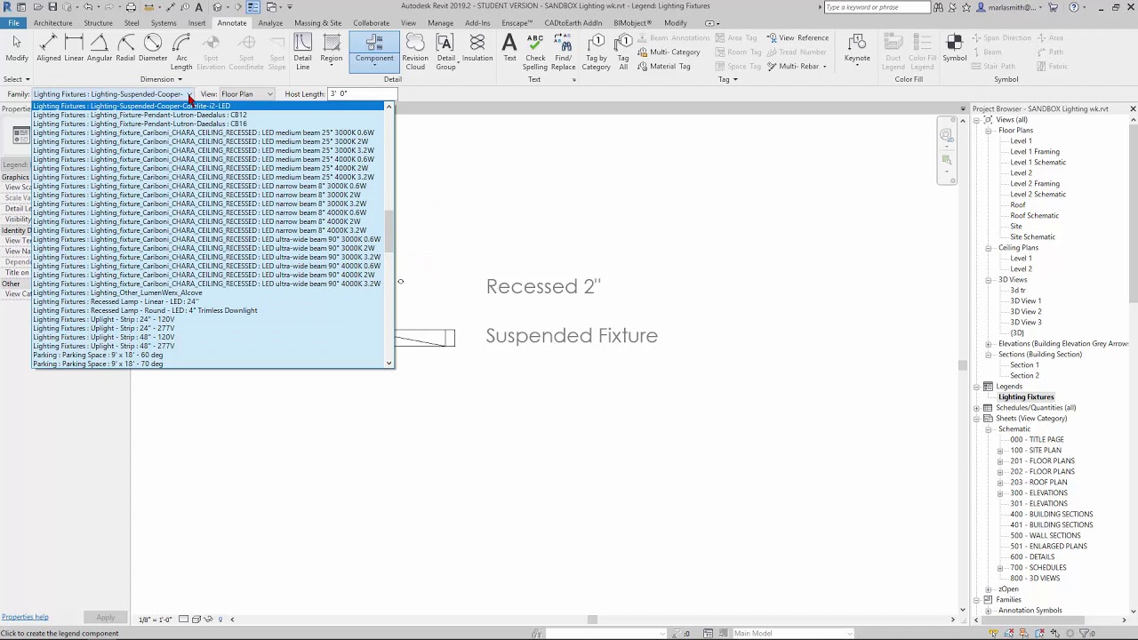07 Revit Lighting Ceiling Legend