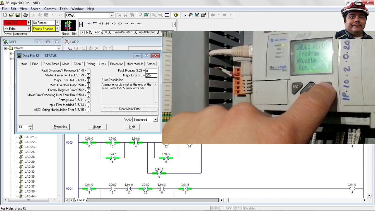 Falla S:5 Minor Error Bit Micrologix 1100 en Una Envasadora Supersacos