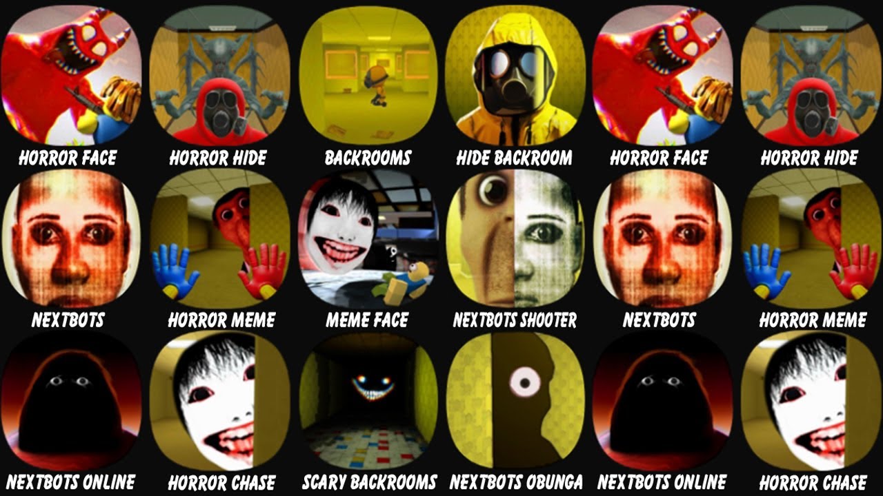 Backrooms ( Horror Fcae + Shooter + Nextbots + Meme + Chase + Hide and Seek + Online + ...