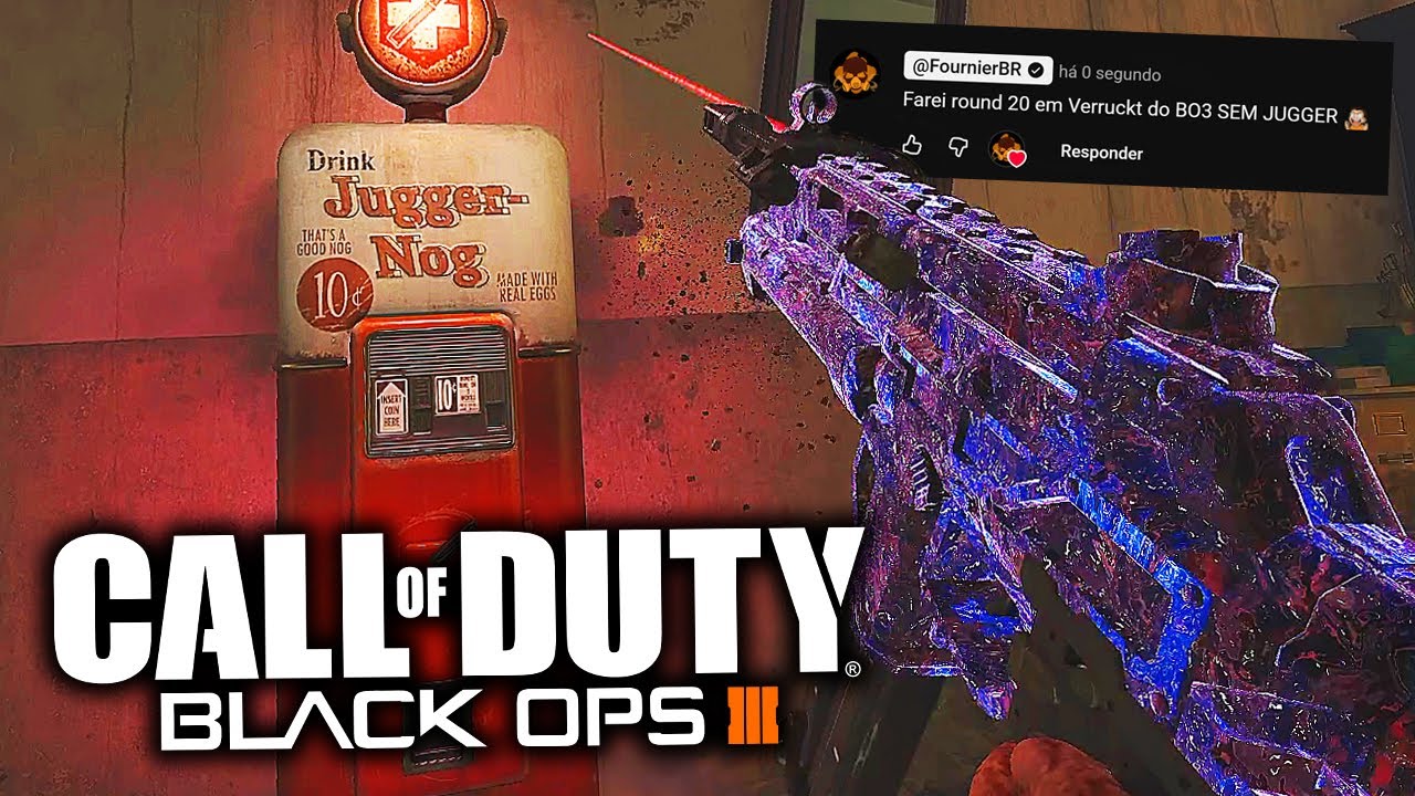Joguei SEM JUGGERNOG em VERRUCKT no ZOMBIES de BLACK OPS 3