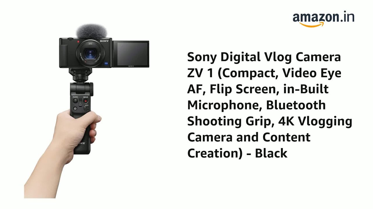 Sony Digital Vlog Camera ZV 1 (Compact, Video Eye AF, Flip Screen, in-Built Microphone.