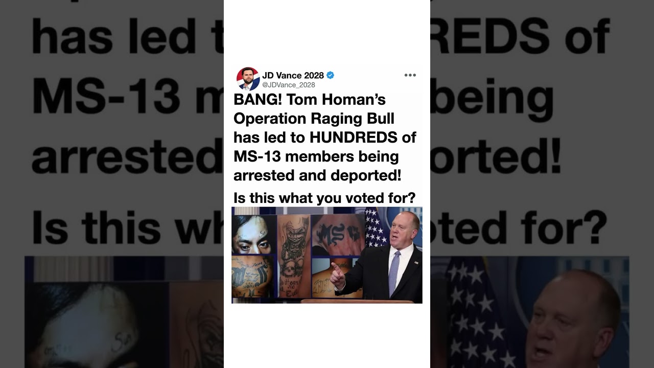 Tom Homan's MS-13 Crackdown Goes Viral 🇺🇸