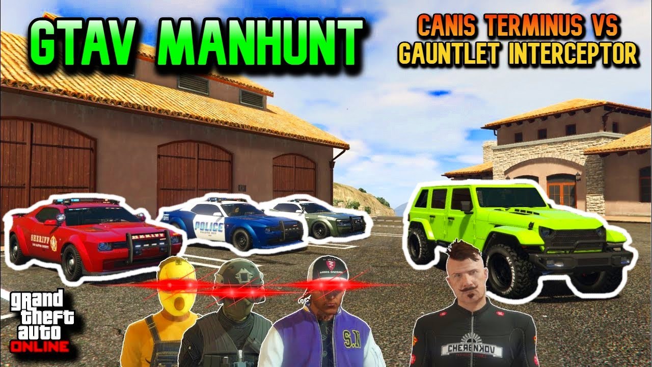 GTA V MANHUNT | ПОЛИЦИЯ В ТЕРМИНУСЕ: ПОГОНКА