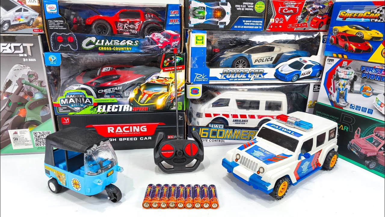 Unboxing Rc Mobil Balap, Rc Hiace Ambulance Emergency Rescue, City Police Car, Rc High Speed Car 