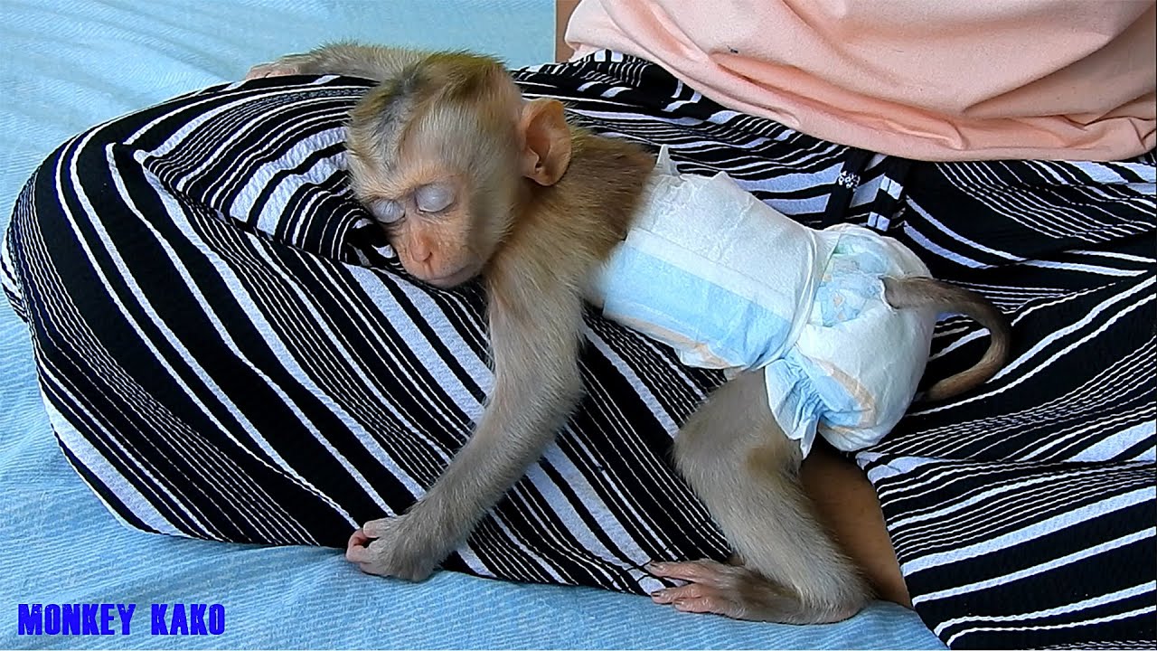 Tiny Baby Nina Sleep Well While Lovely Mom Cleaning Nails